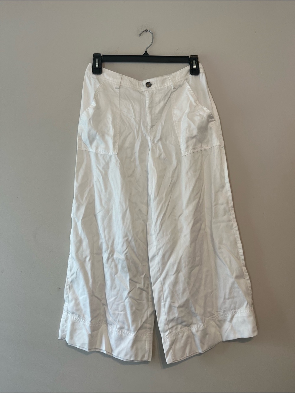 Anthropologie White Wide-Leg Cotton Pants